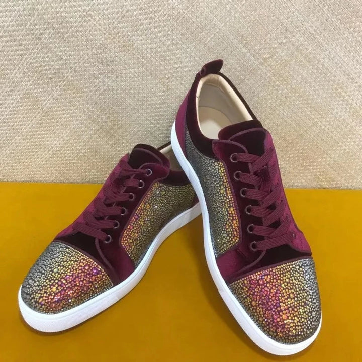 Chaussure Daim Bordeaux Strass