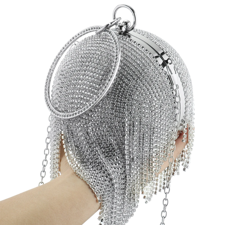 Sac Boule Strass Argent