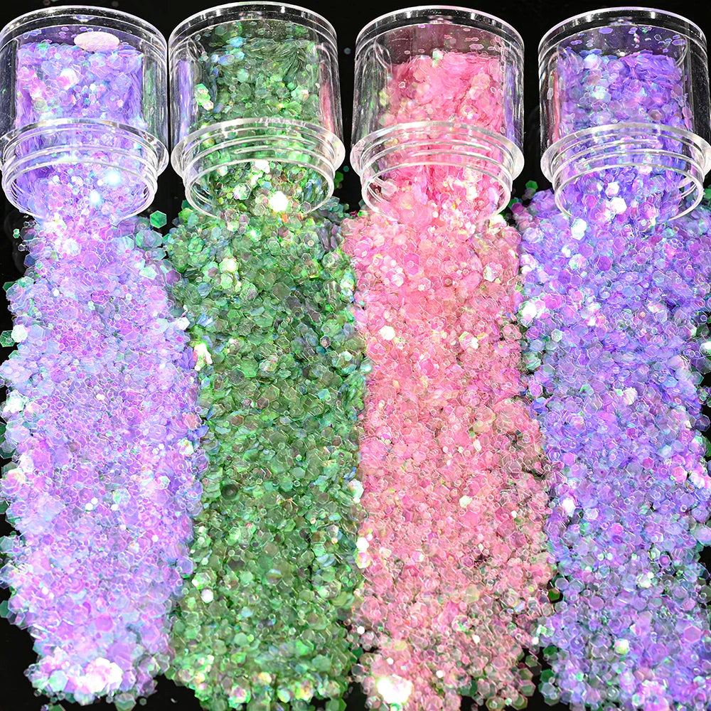 Paillettes Mauve Vert Rose Violet