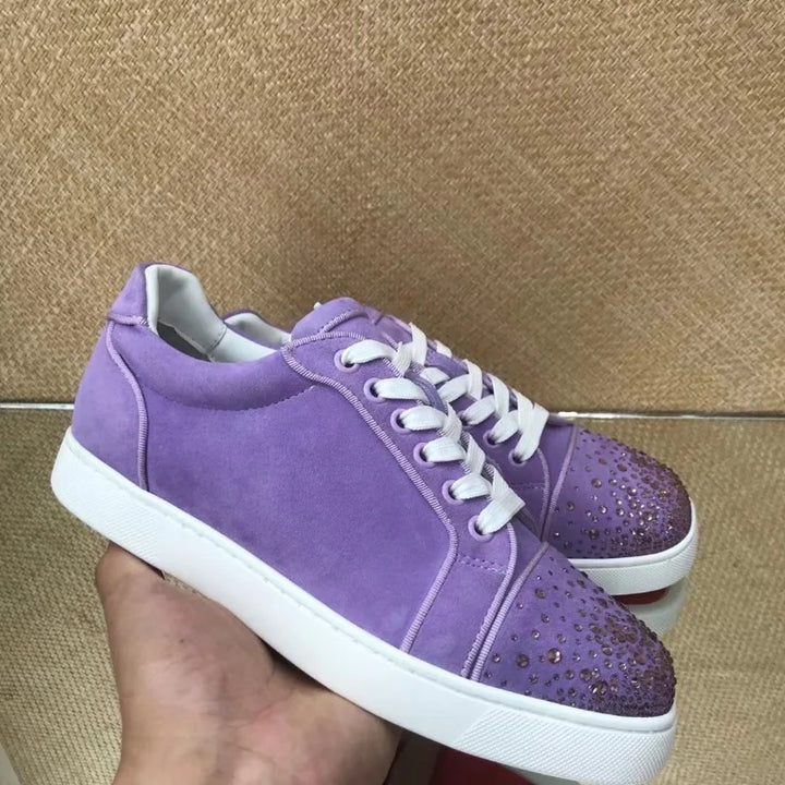 Basket Daim Violet Strass