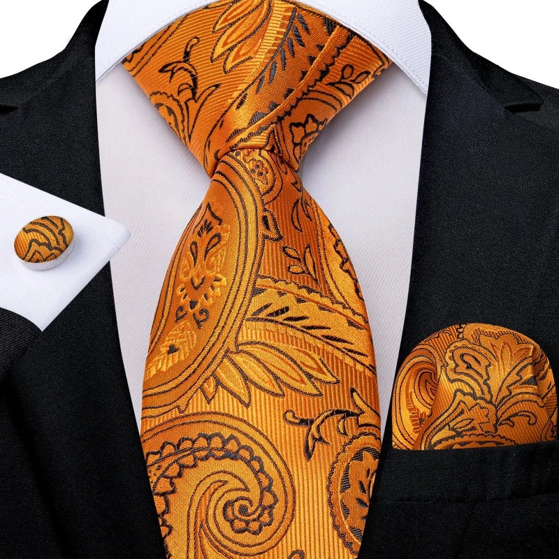 Cravate Orange Doré Homme