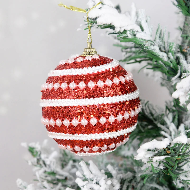 Boule de Noel Paillettes Rouge