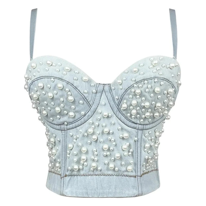 Bustier Strass Jean perles