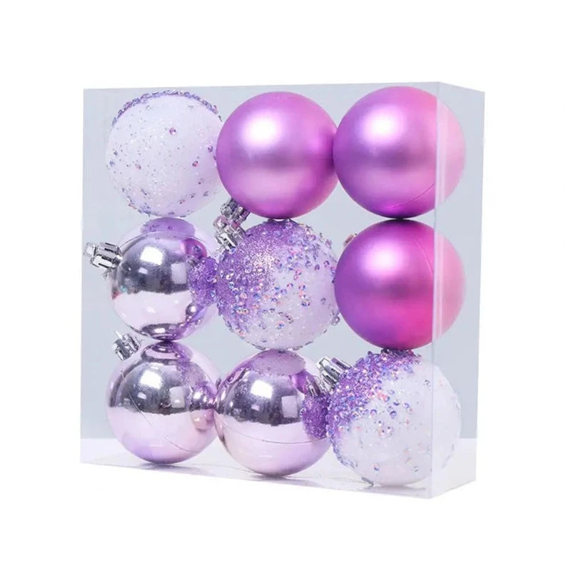 Boule de Noël Incassable 9 Pièces Violet