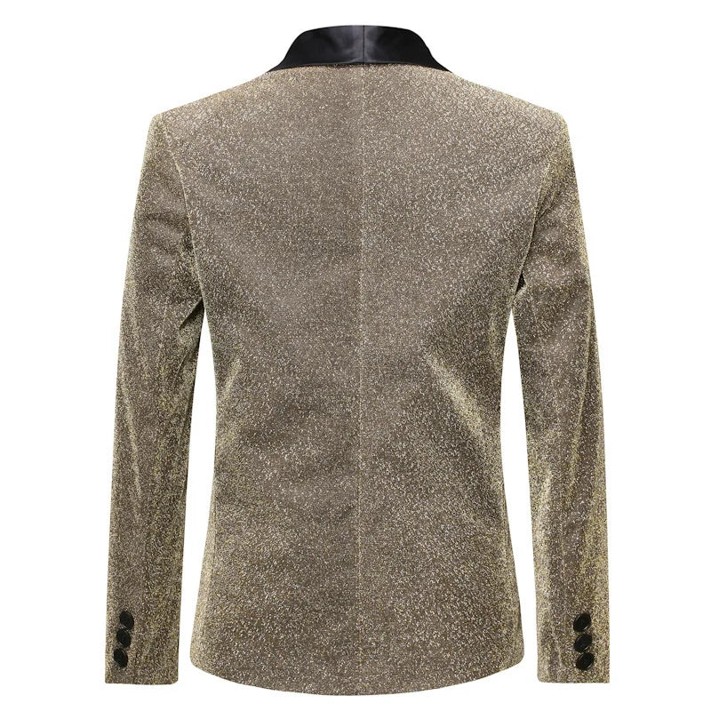 Veste Costume Doré  Paillette Homme Velours