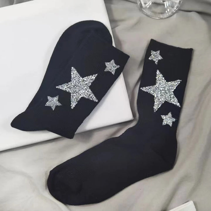 Chaussettes Noir  Paillettes Etoile