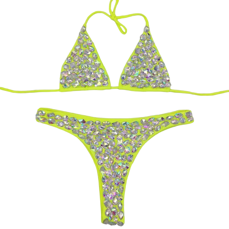 Bikini Gros Strass Jaune