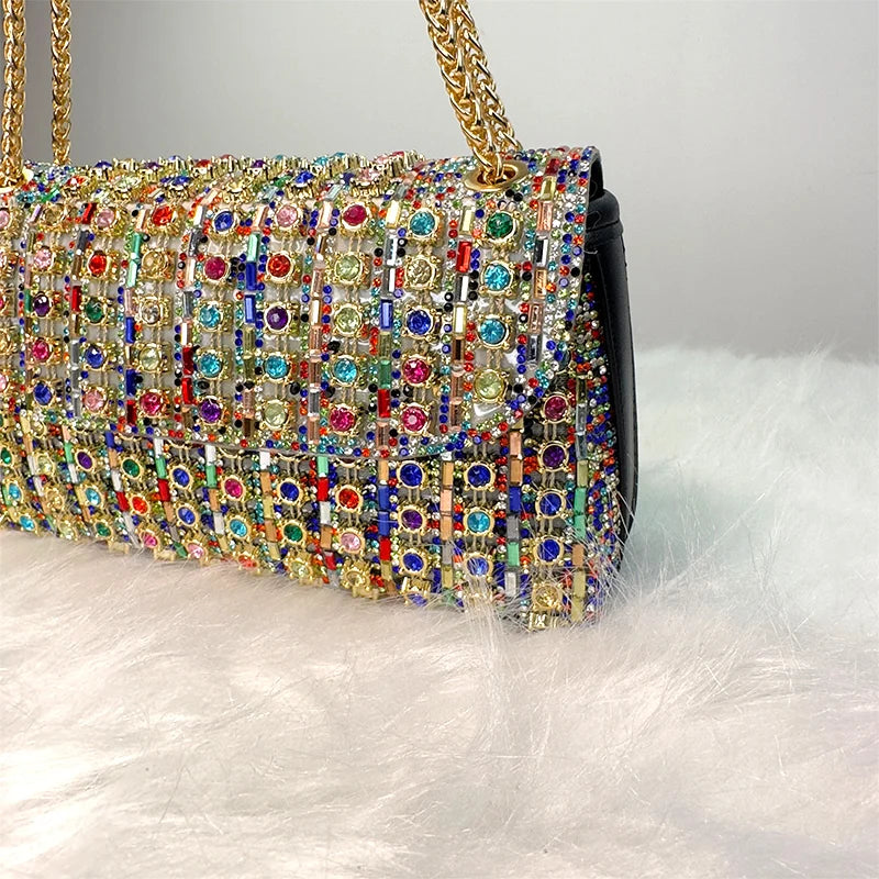 Sac Strass Rectangle multicolore