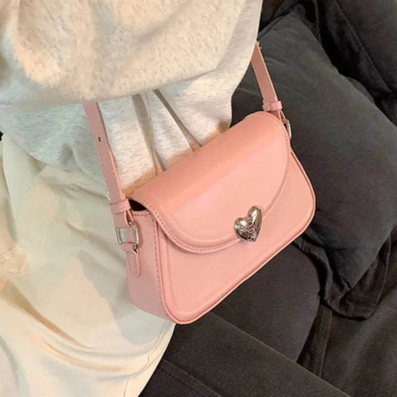 Sac Argenté Coeur rose