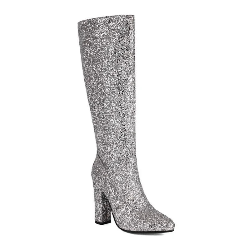 Botte Haute Paillette argent