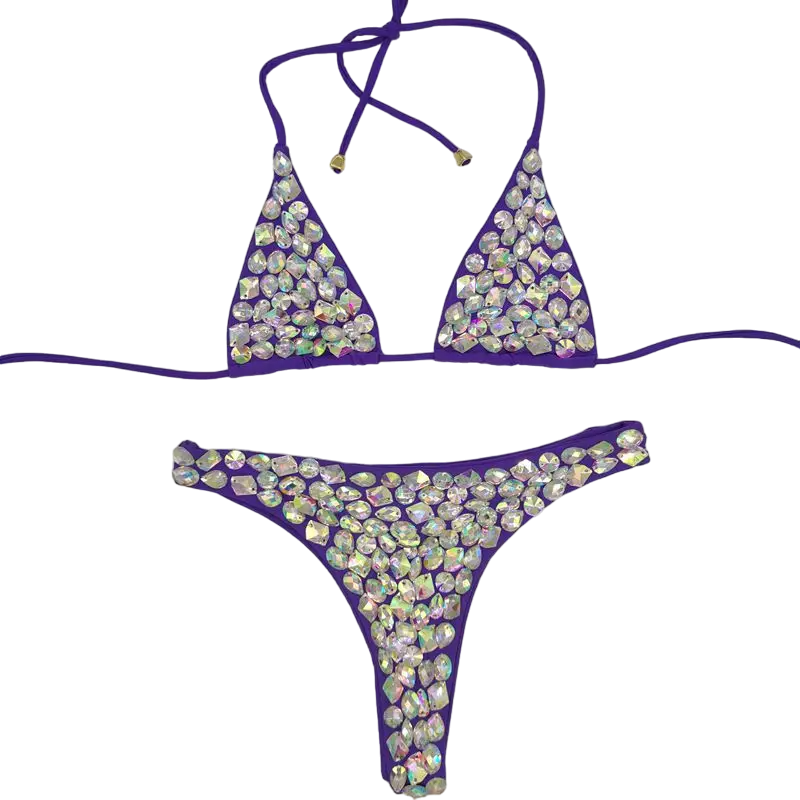 Bikini Gros Strass Violet