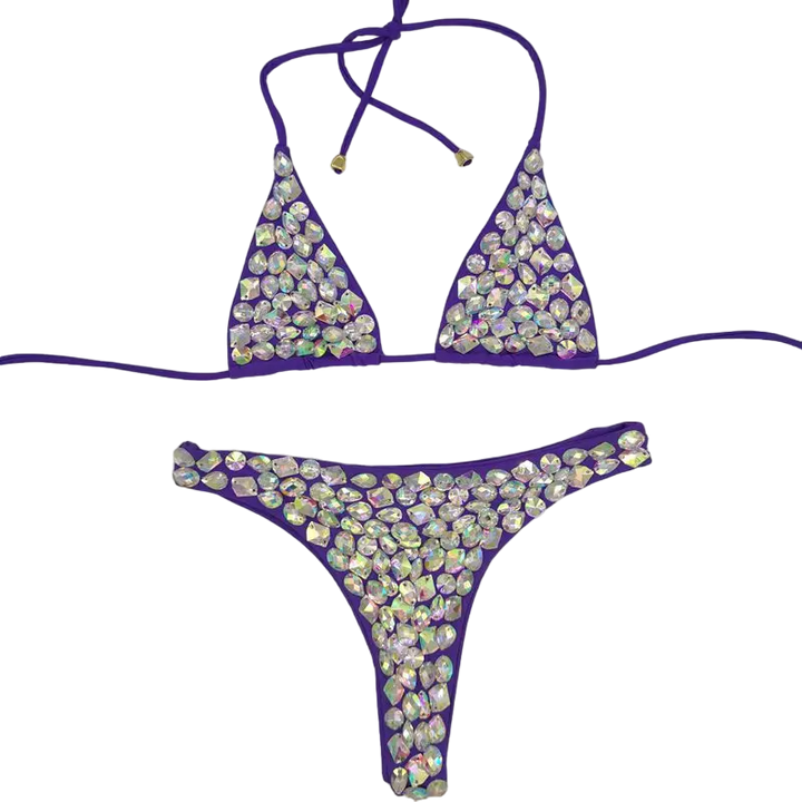 Bikini Gros Strass Violet