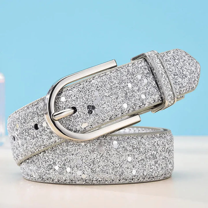 Ceinture Paillette argent