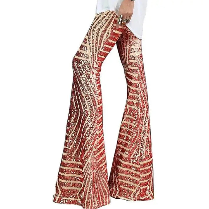 Pantalon Rouge Sequin Femme