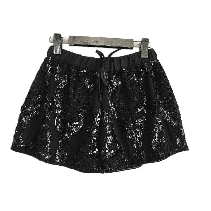 Short Noir Avec Paillette Femme