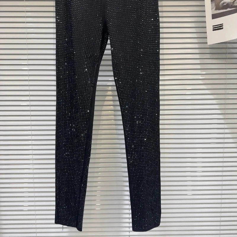 Legging Noir Strass Femme