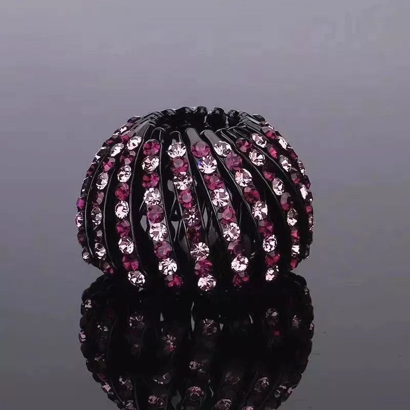 Pince Chignon Cheveux Strass Rhodonite