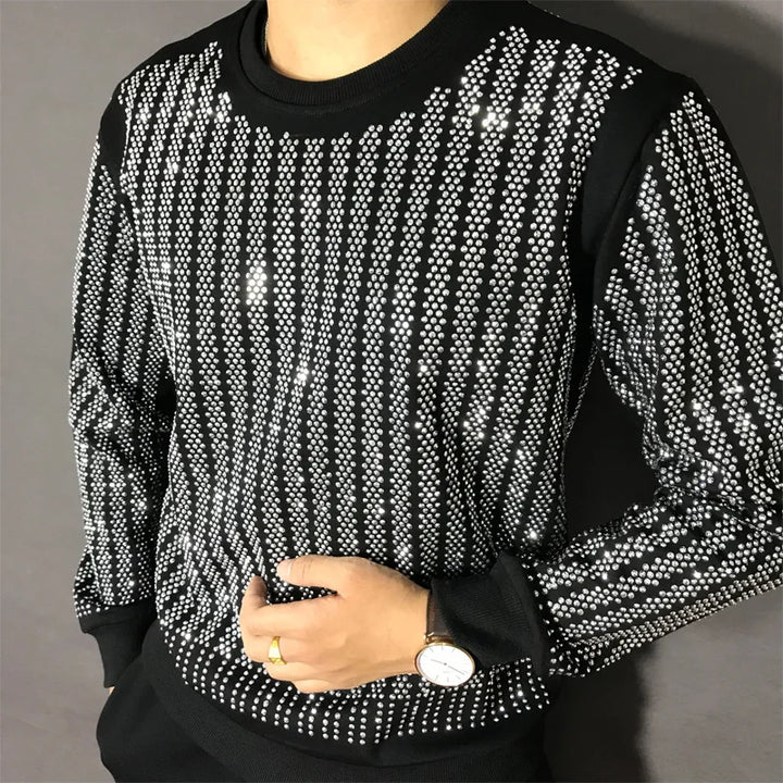 Pull Strass Homme Noir