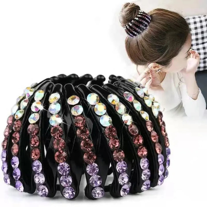 Pince Chignon Cheveux Strass Violet