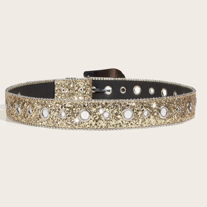 Ceinture Paillette Strass or