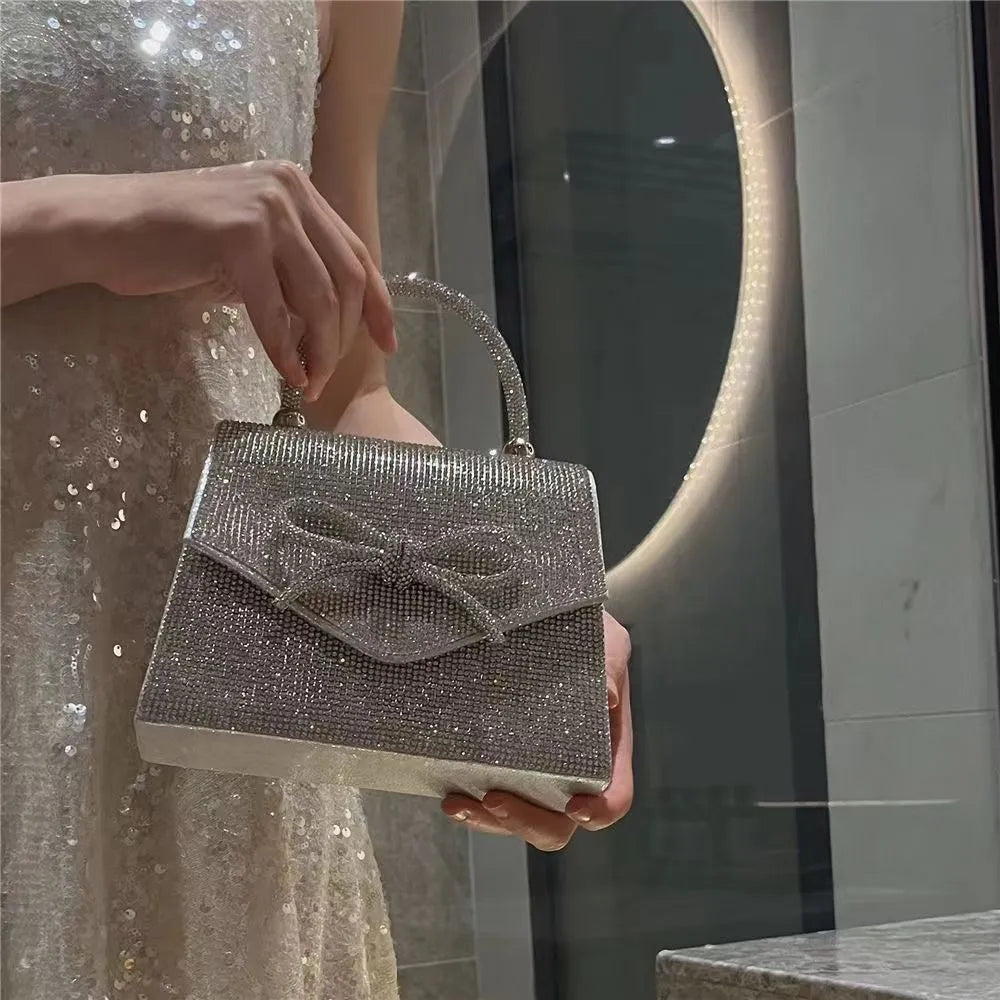 Sac à Main en Strass Sac de Soirée Brillant Pochette en Diamant Argenté pour Femmes, Sac à Main en Strass pour Bal Sac Hobo Sac à Main en Strass Sac de Soirée Brillant Pochette en Diamant Argenté pour Femmes, Sac à Main en Strass pour Bal Sac Hobo