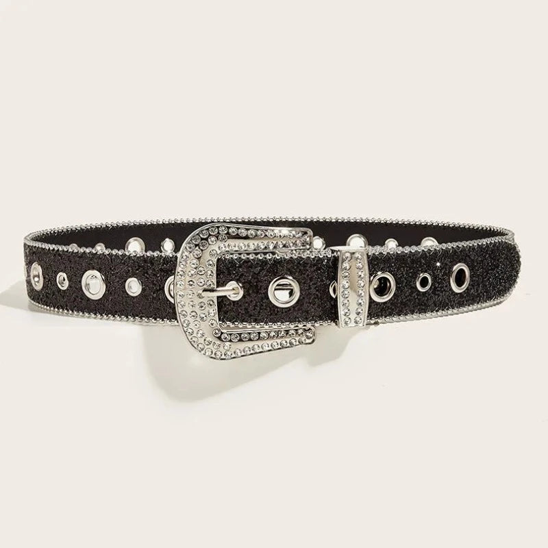 Ceinture Strass Femme noire