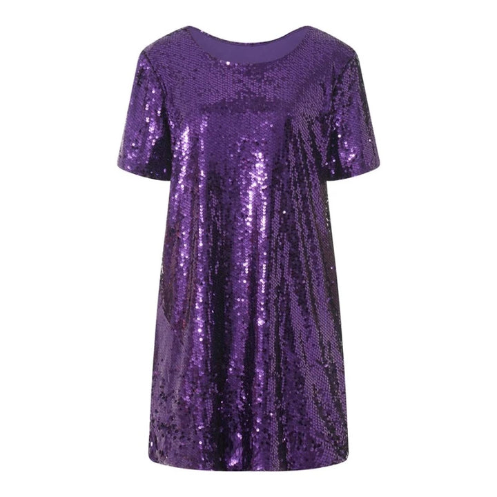 Robe T-Shirt Paillette Femme violette