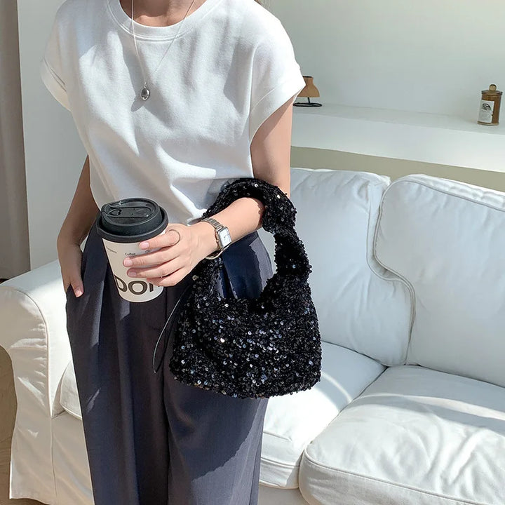 Sac Sequin Bandoulière noir