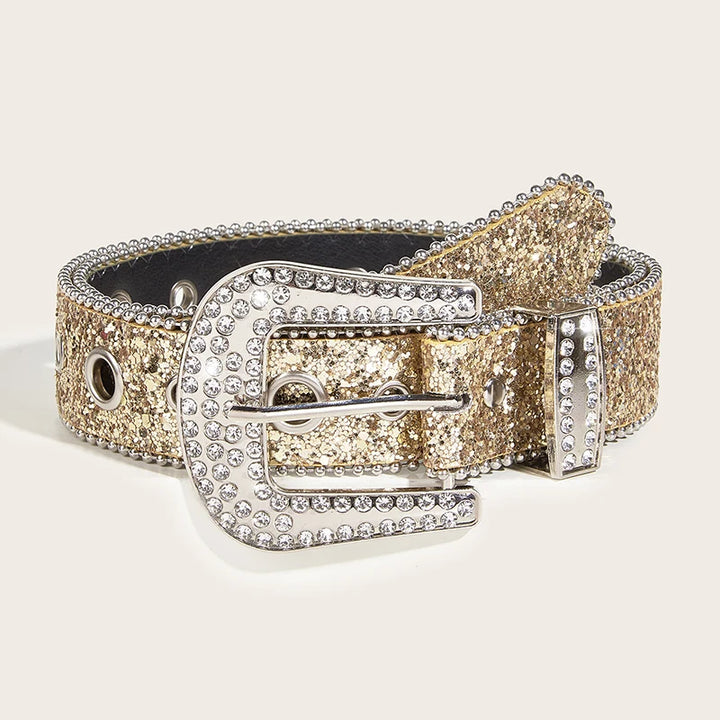 Ceinture Paillette Strass or