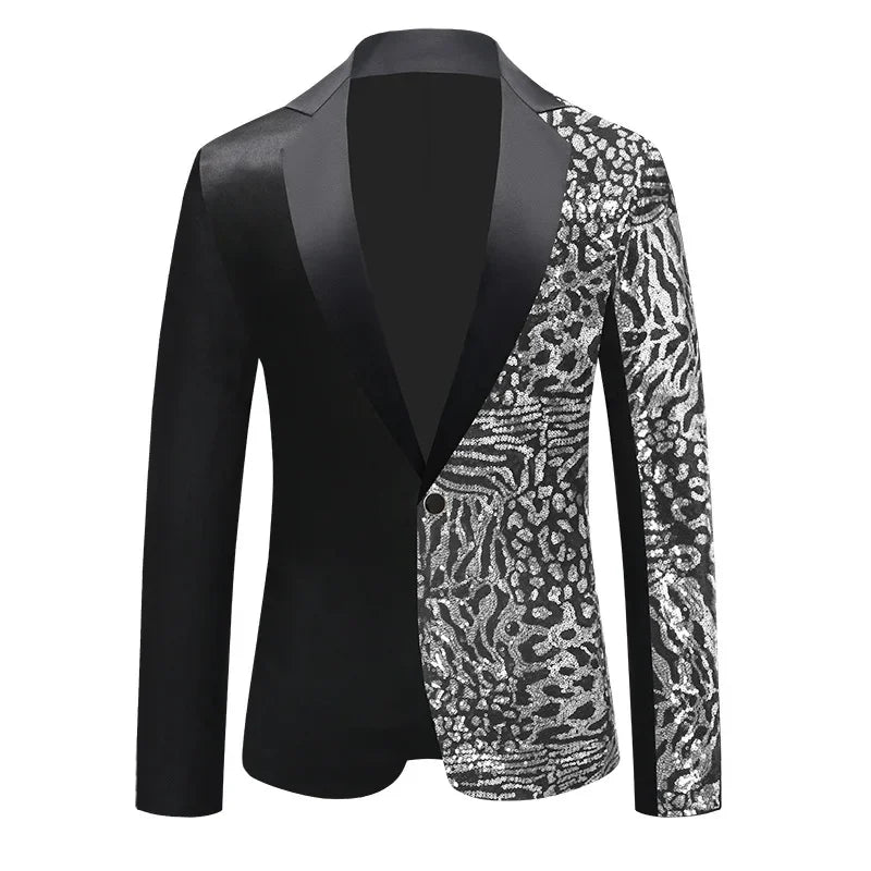 Costume Demi Paillette Leopard Homme