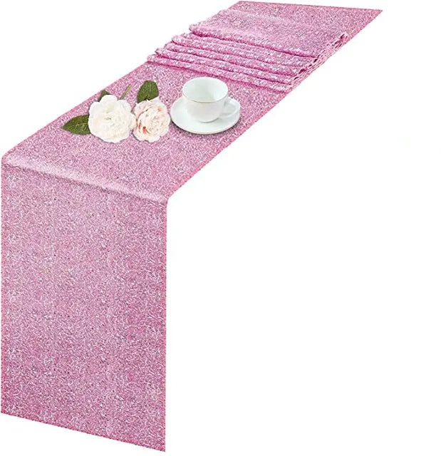 Chemin Table Paillette Rose 