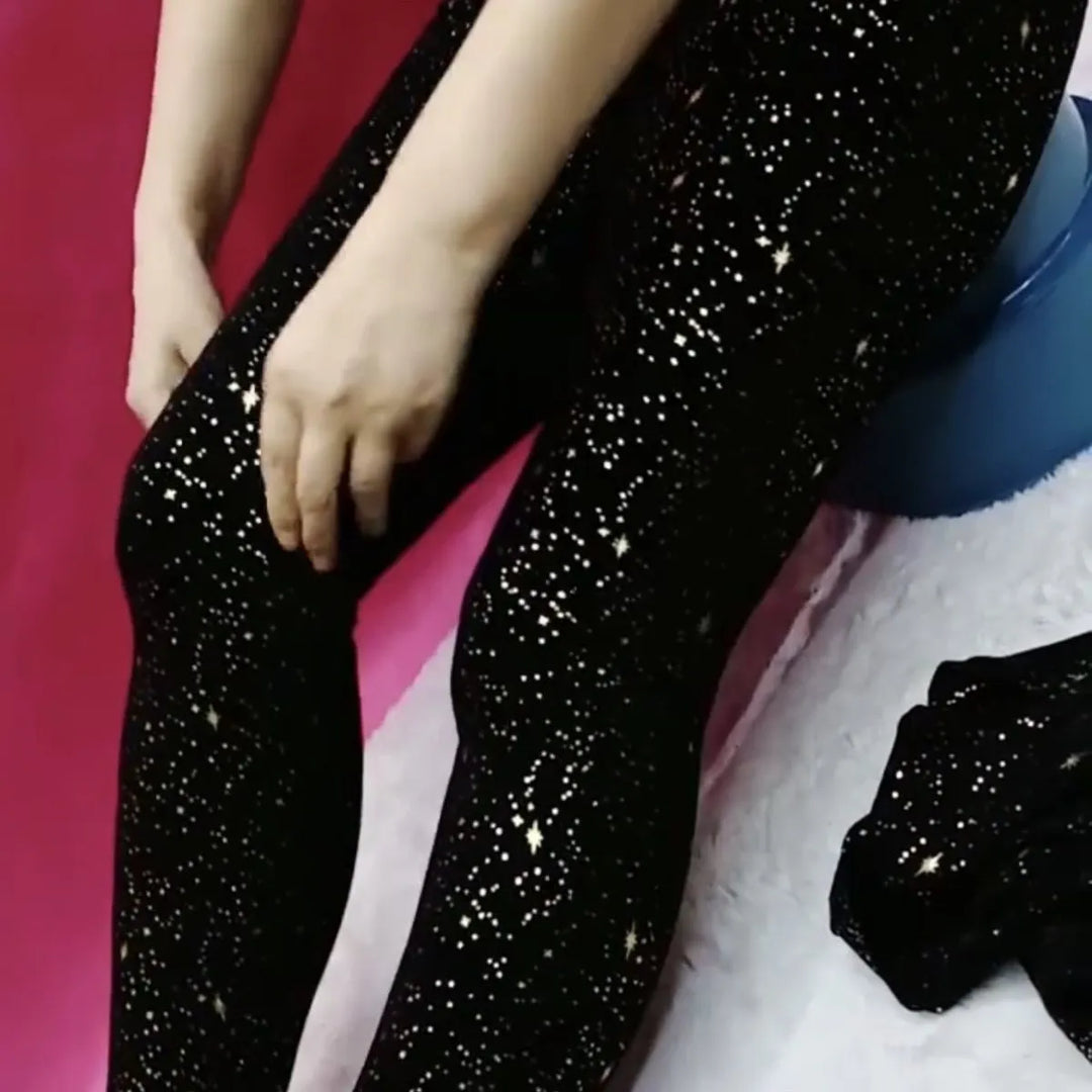 Legging Paillete Noir Strass Paillettes Strass Paillettes