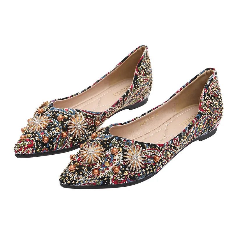 Mocassin Coloré Strass Femme noir