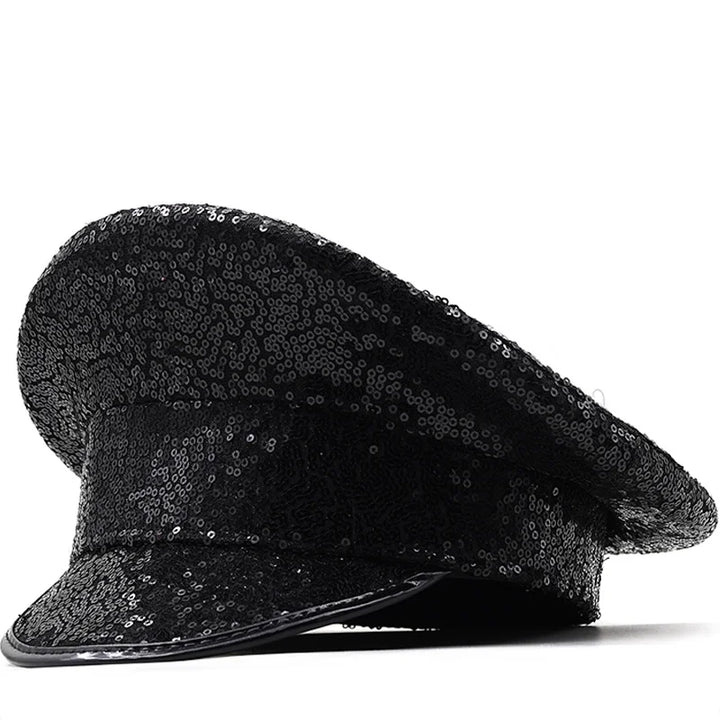 Chapeau Paillette Commandant Noir