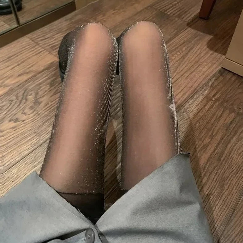 Collant transparent pailleté hotsell