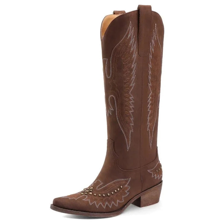 Botte CowBoy Strass Femme Marron foncé