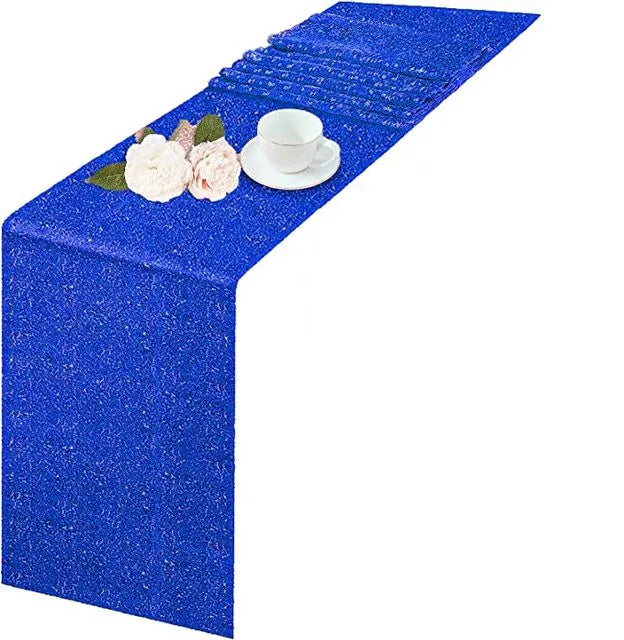 Chemin Table Paillette Bleu