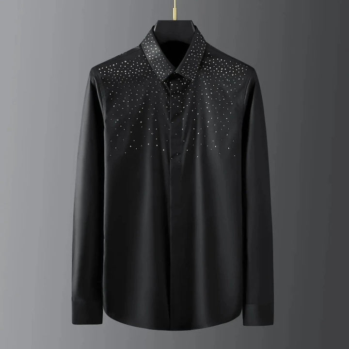 Chemise Noir Homme Strass