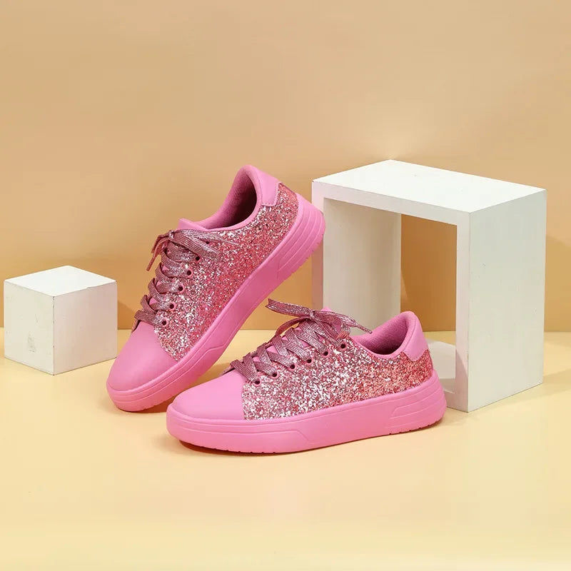 Basket Paillette Sneaker Femme rose