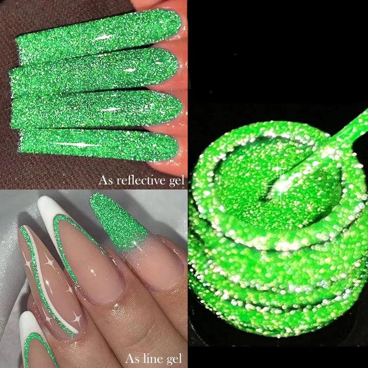 Gel Pailleté Ongles vert