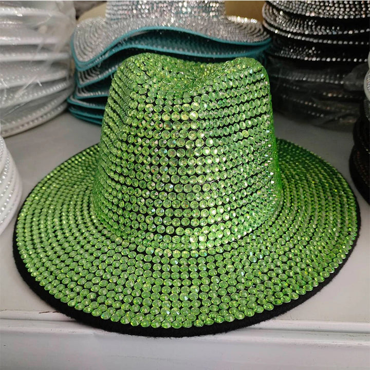 Chapeau Strass vert