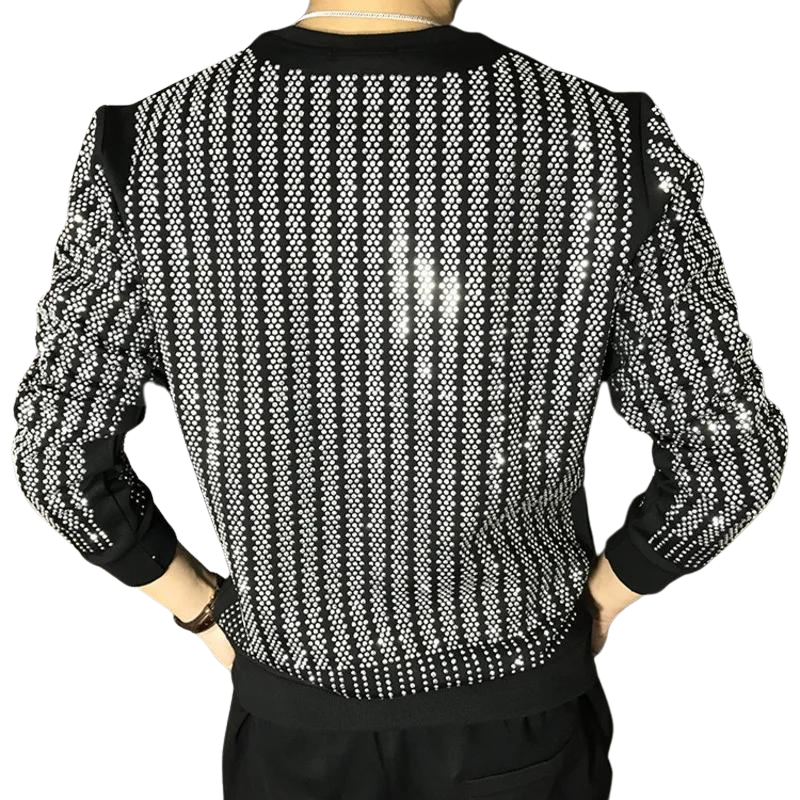 Pull Strass Homme Noir