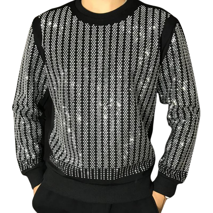 Pull Strass Homme Noir