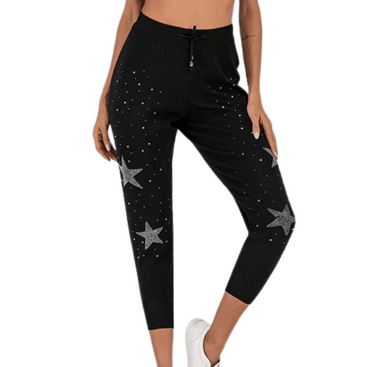 Pantalon Jogging Noir Etoiles Strass