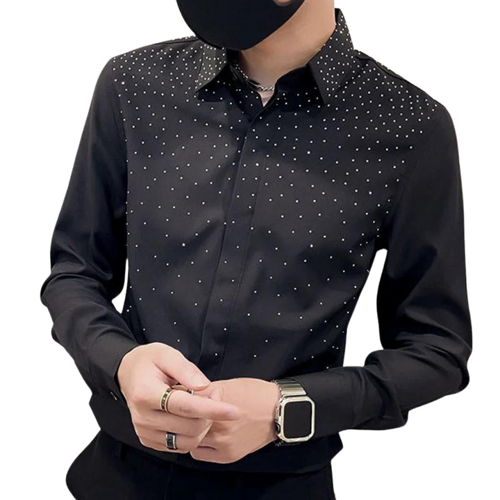 Chemise Noir Strass Homme