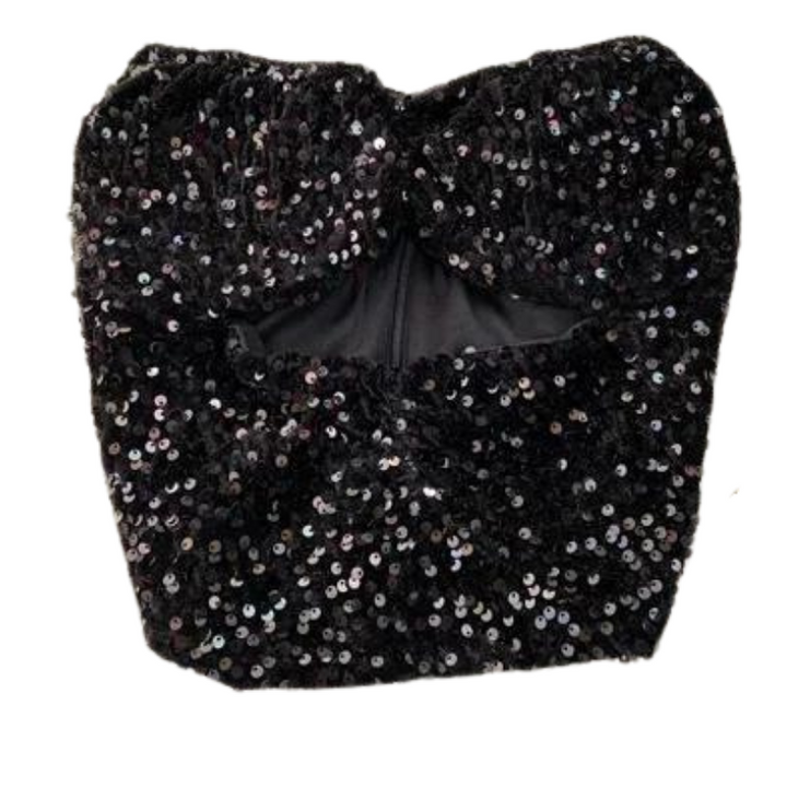 Bustier Paillette Avec Ouverture noir