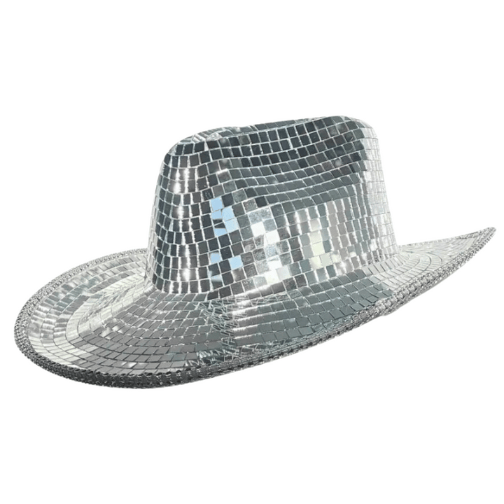 Chapeau Cow Boy Argenté Strass Carré