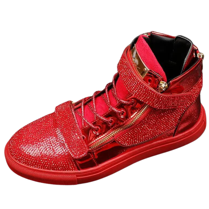 Sneaker Montante Strass rouge