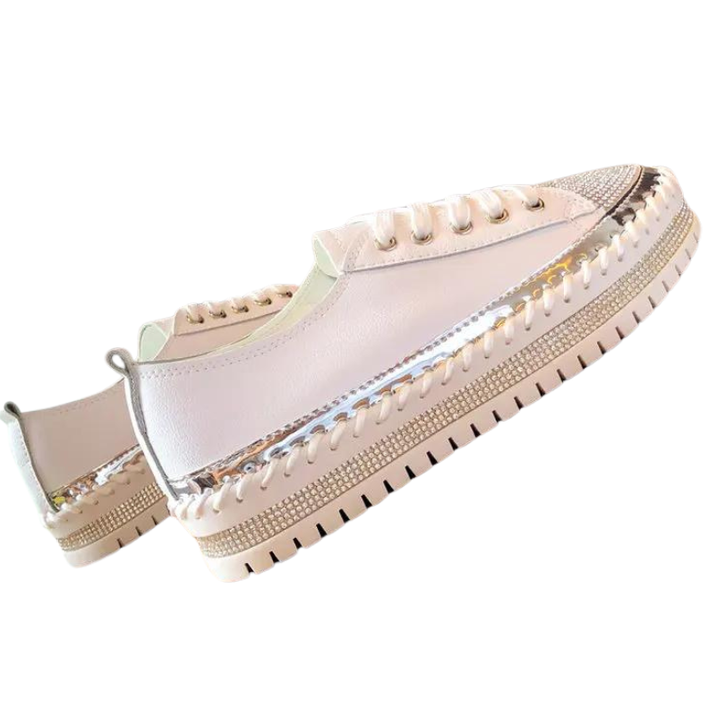 Mocassin Strass Femme blanc