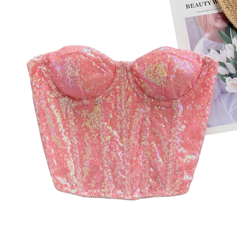 Bustier Sequin rose